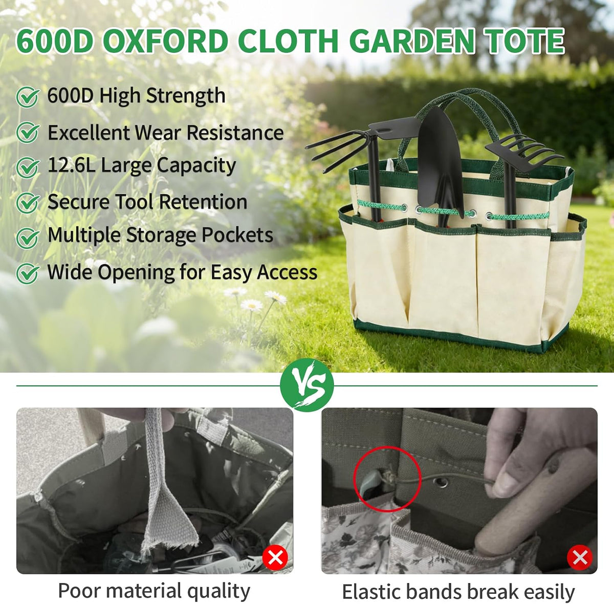Gardening Tool Set, 10Pc Heavy Duty Garden Kit with Repotting Mat