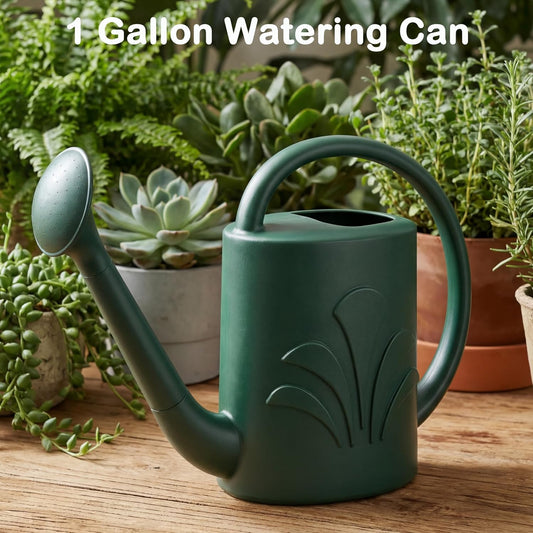 1 Gallon Watering Can Outdoor, Watering Can for Indoor & Outdoor Plants, Flower with Detachable Sprinkler Head