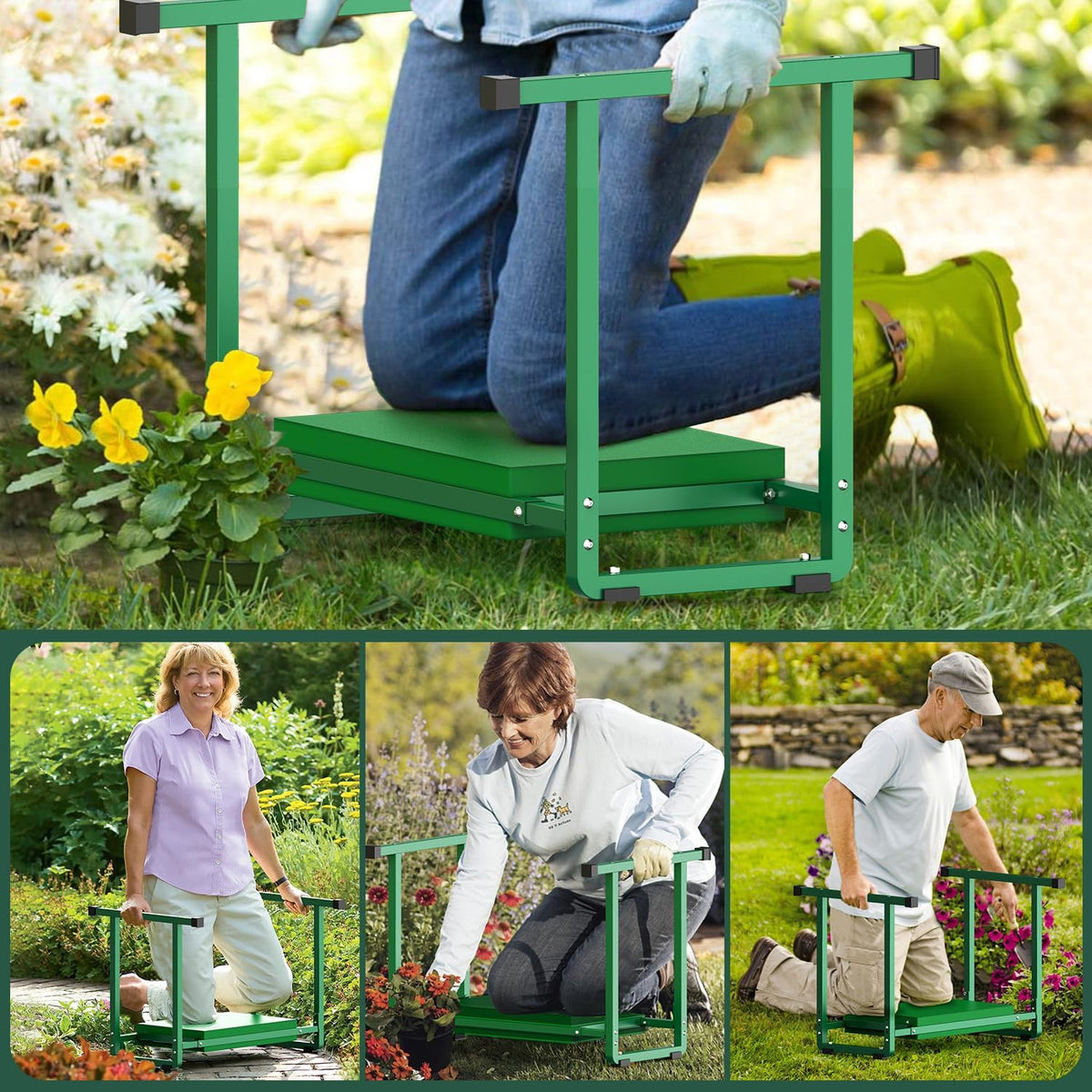 Garden Kneeler and Seat, 10.2" Wider Heavy Duty Thick for Kneeling and Seat
