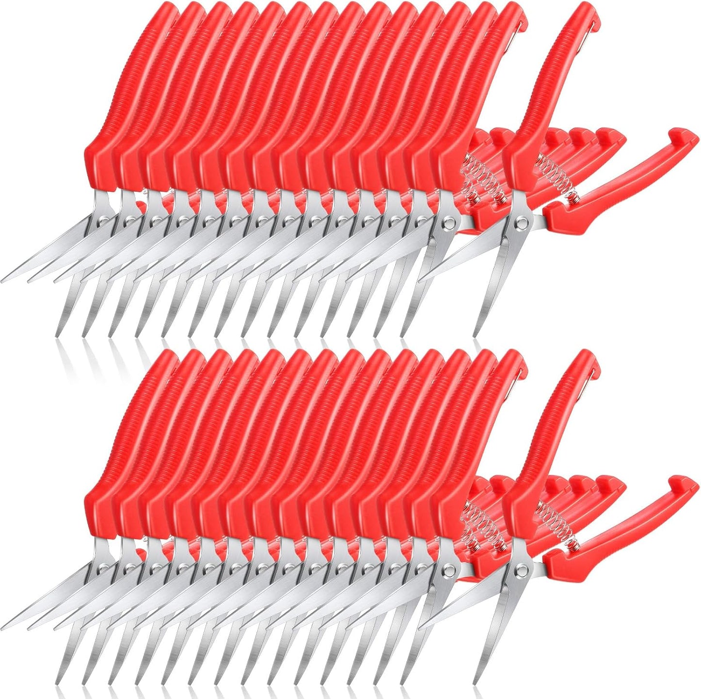 20 Pcs Pruning Shears 7.2" Bud Trimming Scissors, Red