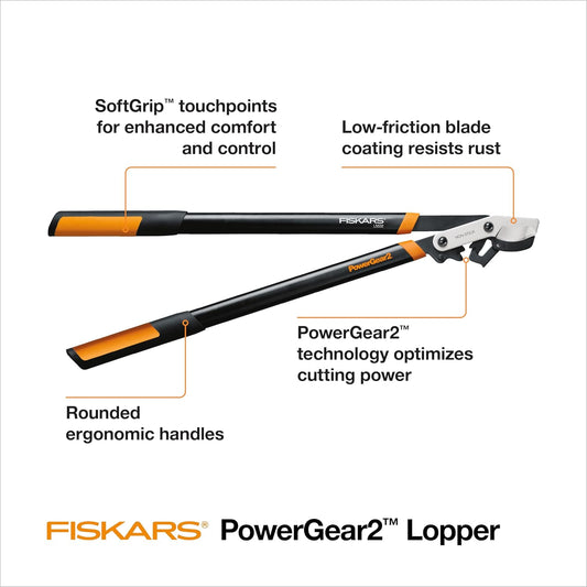 32” PowerGear2 Garden Bypass Loppers, 2" Cut Capacity Tree Trimmer