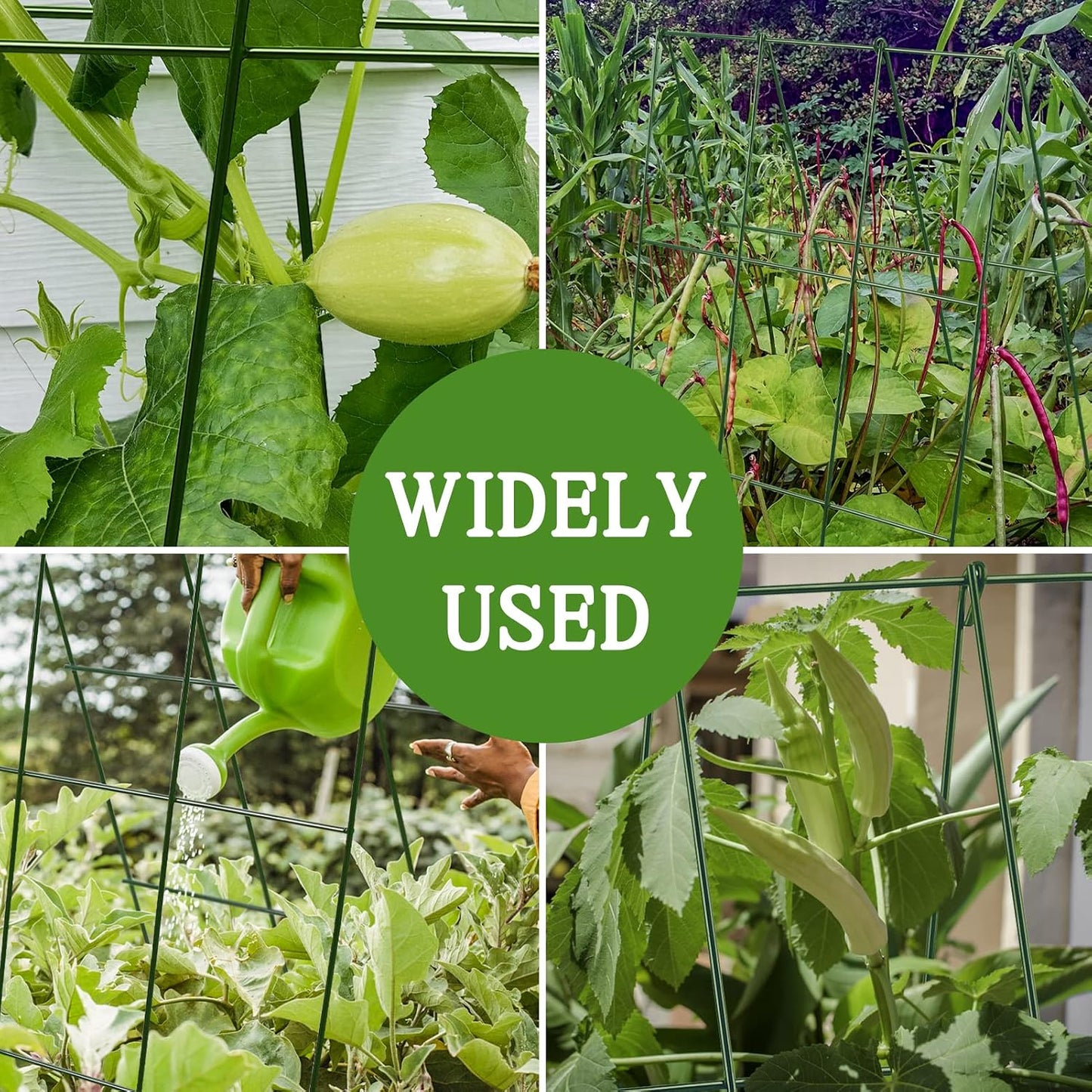48 x 18 Cucumber Trellis, Foldable Metal A-Frame Trellis for Raised Beds, Small Garden Plant Support for Cucumbers, Peas and Climbing Vegetables