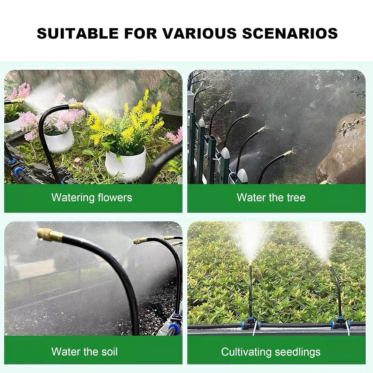 Drip Irrigation System, 2026-Upgrade 50Ft 1/4" Watering Kit with 15 360° Adjustable Copper Nozzles & 3/4" Copper Connector, DIY for Garden, Greenhouse, Pots, Raised Beds & Yard