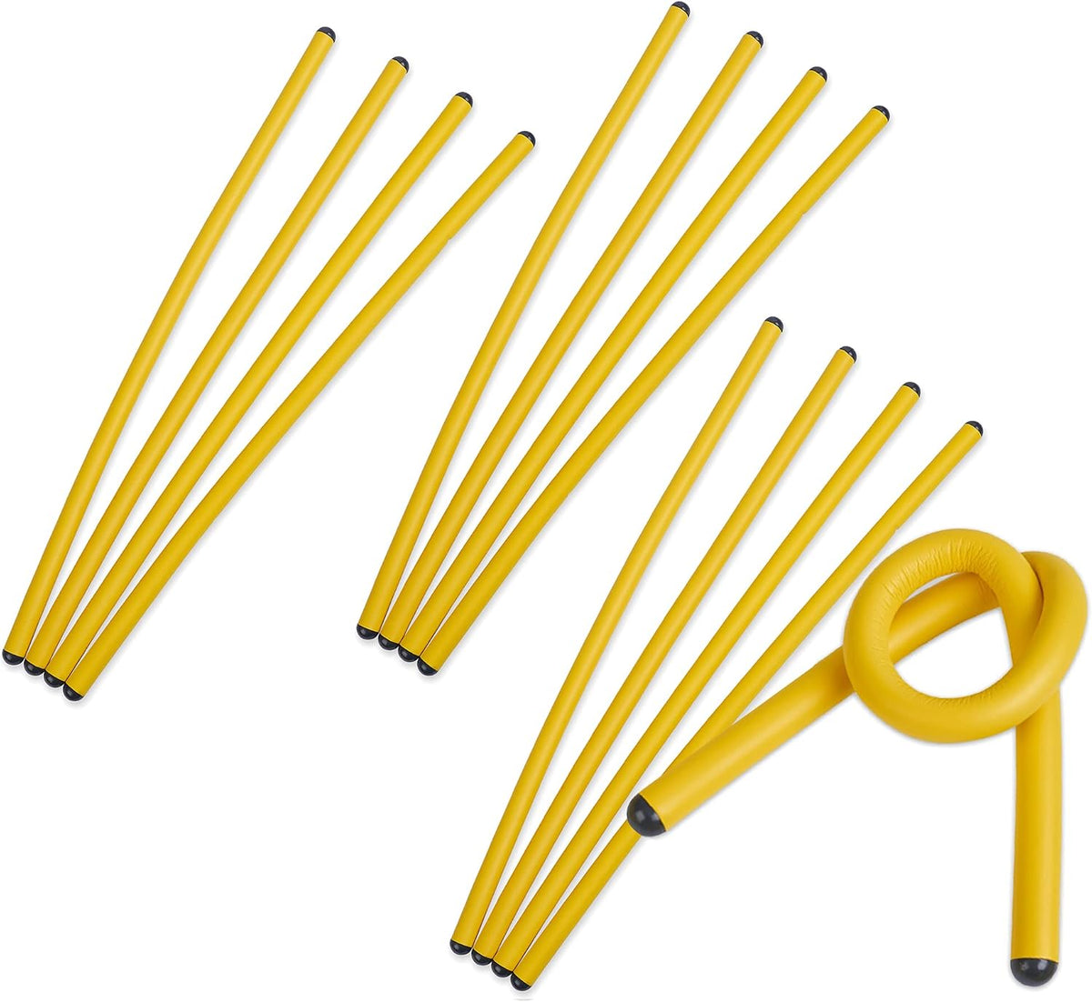 Andalus Twist Rubber Ties, 17-Inch Reusable Twist Ties in Yellow Color - Holds Up to 110 Pounds (4 Pack)