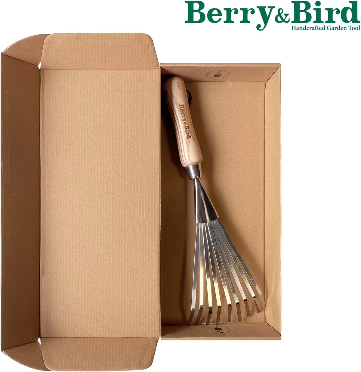 Gardening Hand Shrub Rake, 14.7" Stainless Steel Grass Rake