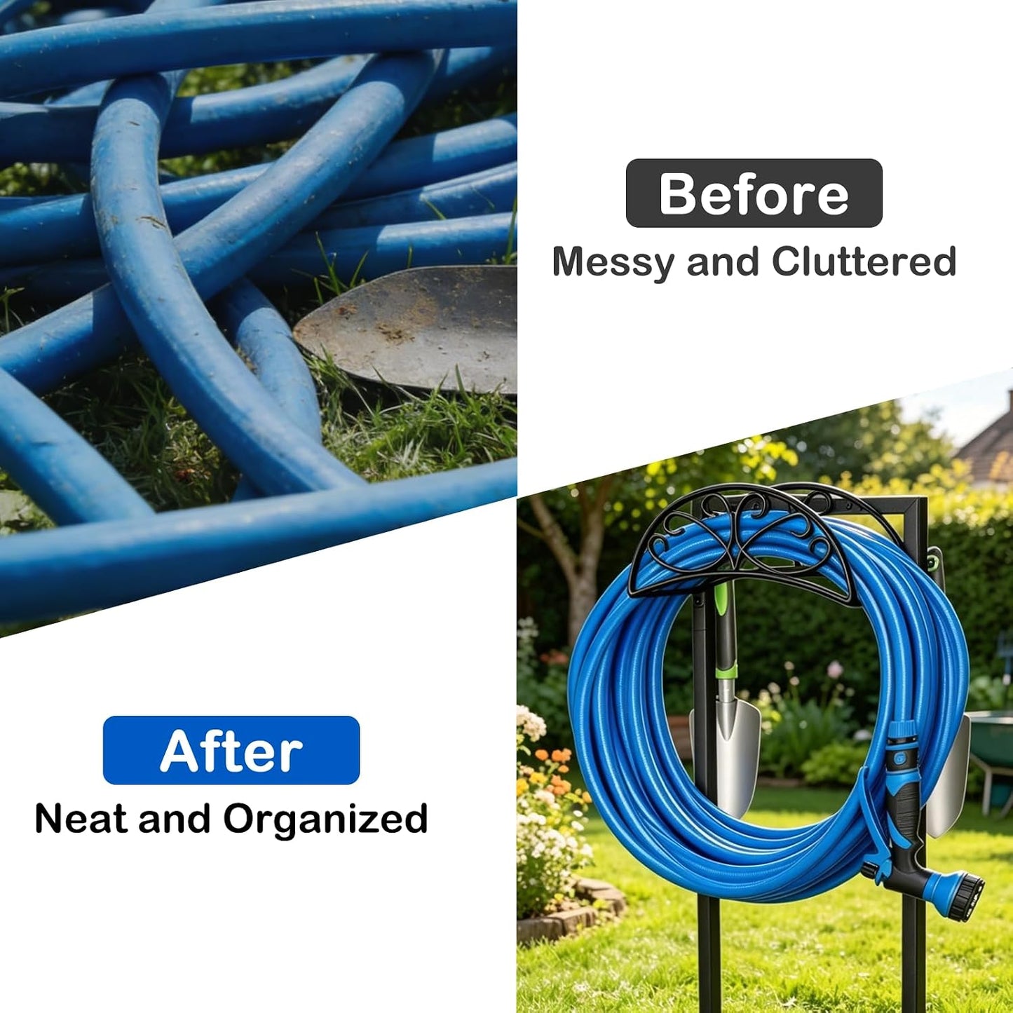 Heavy Duty Garden Hose Holder, 130 lbs Capacity, Anti-Tilt