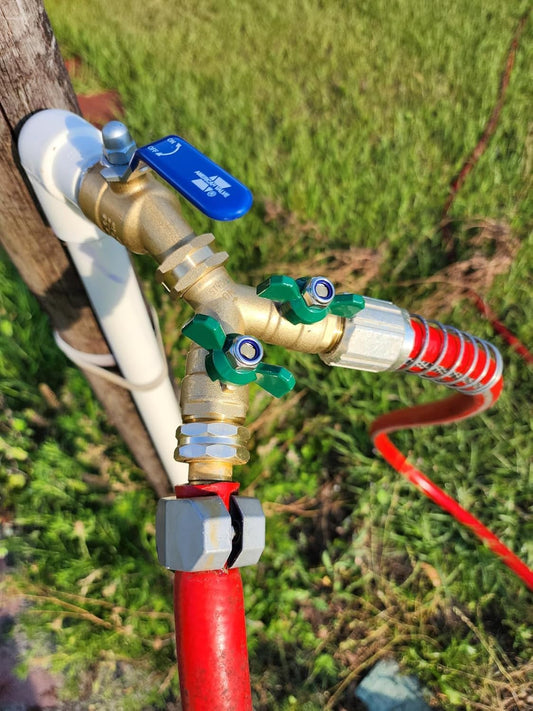 Garden Hose Splitter Full Flow, Brass Heavy Duty Hose Splitter 2-Way High Flow, All Metal Hose Y Splitter with Shutoff, Outdoor Faucet Splitter Hose Connector, Water Hose Y Valve Tap Adapter