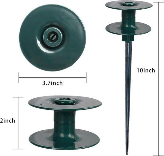 6 Pack Garden Hose Guide Spike, 10 Inch Rustproof Zinc Sturdy Metal Stake, Heavy Duty Spin Top, Keeps Garden Hose Out of Flower Beds for Plant Protection