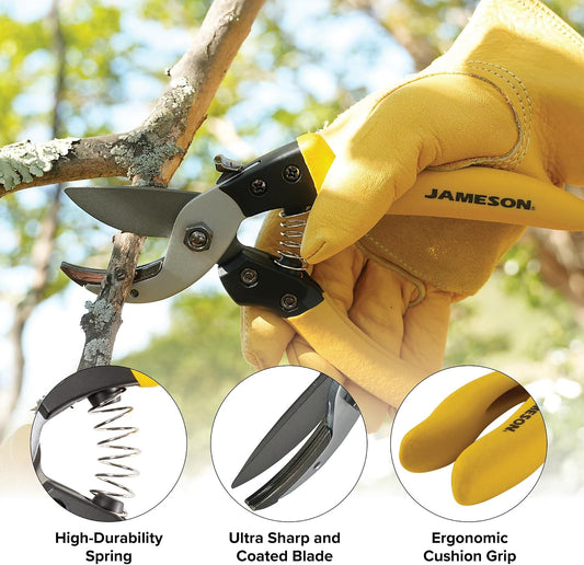 Anvil Pruning Shears – Heavy-Duty Professional Grade Pruner, 3/4” Cutting Capacity, Non-Stick Coating, Ergonomic Grip, Durable Aluminum Frame for Precision and Long-Lasting Performance