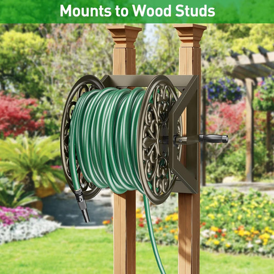 Wall/Floor Mount Hose Reel, Holds 200-Feet of 5/8-Inch Hose