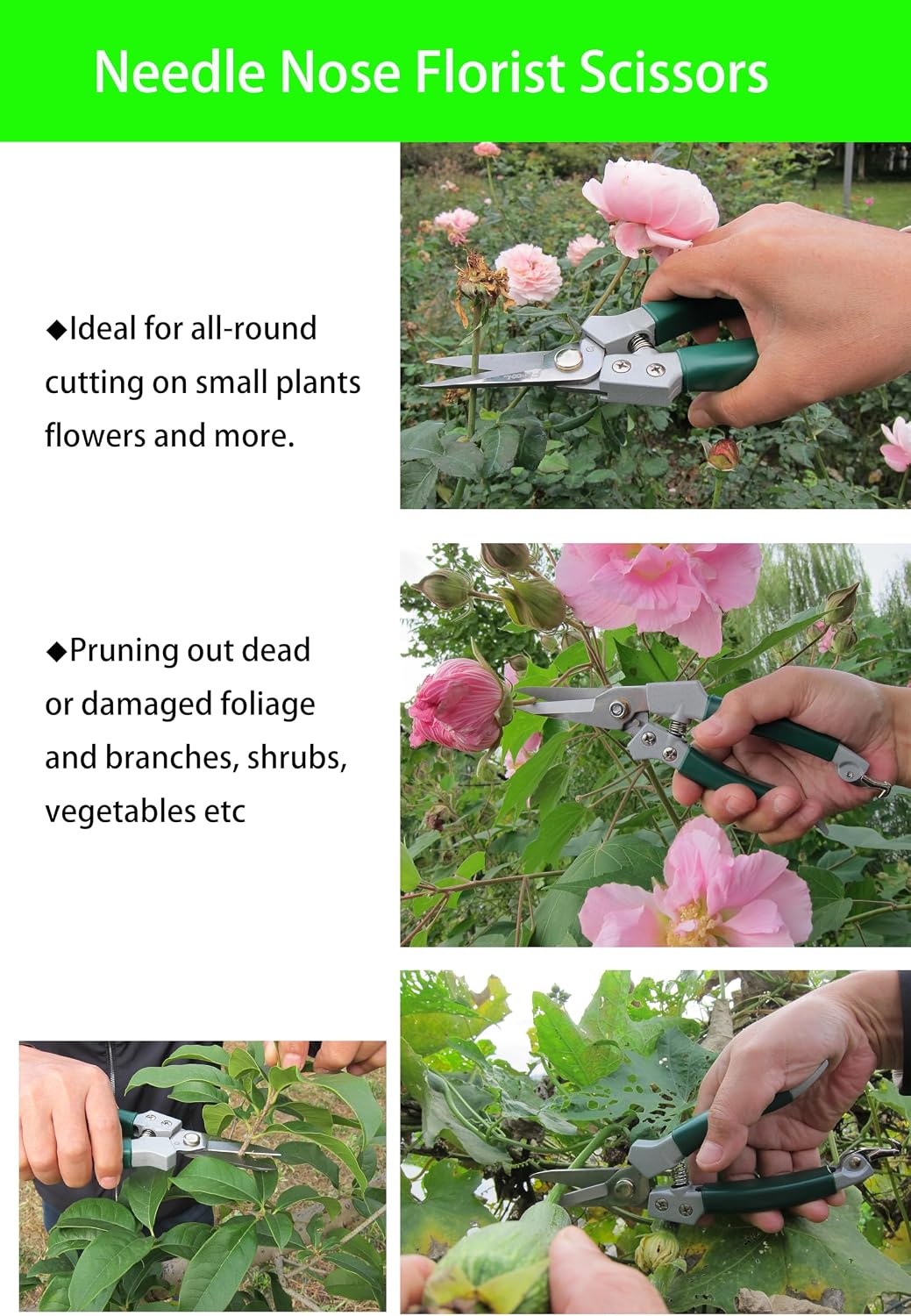 Garden Secateurs, Hand Pruner Clippers, With Stainless Steel Blade, Non-Slip Vinyl Coated Aluminium Handles, Bypass Pruning Shear 8-Inch (Bypass)