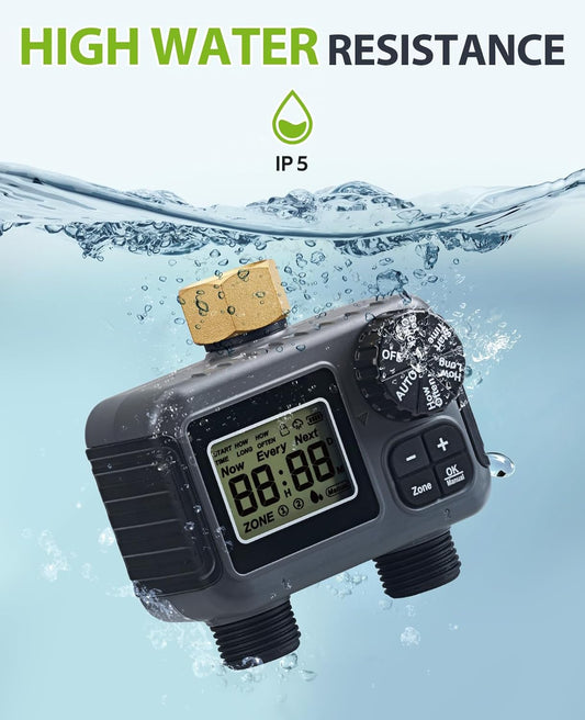 Sprinkler Timer, Water Timer for Garden Hose 2 Zone