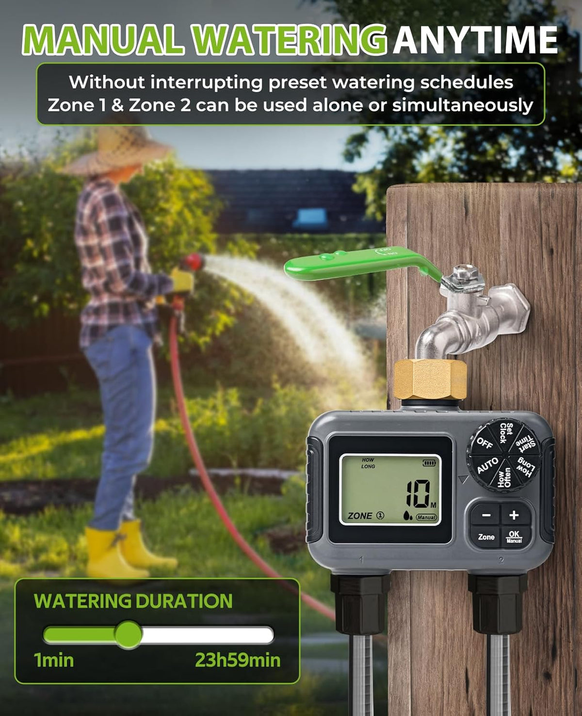 Sprinkler Timer, Water Timer for Garden Hose 2 Zone