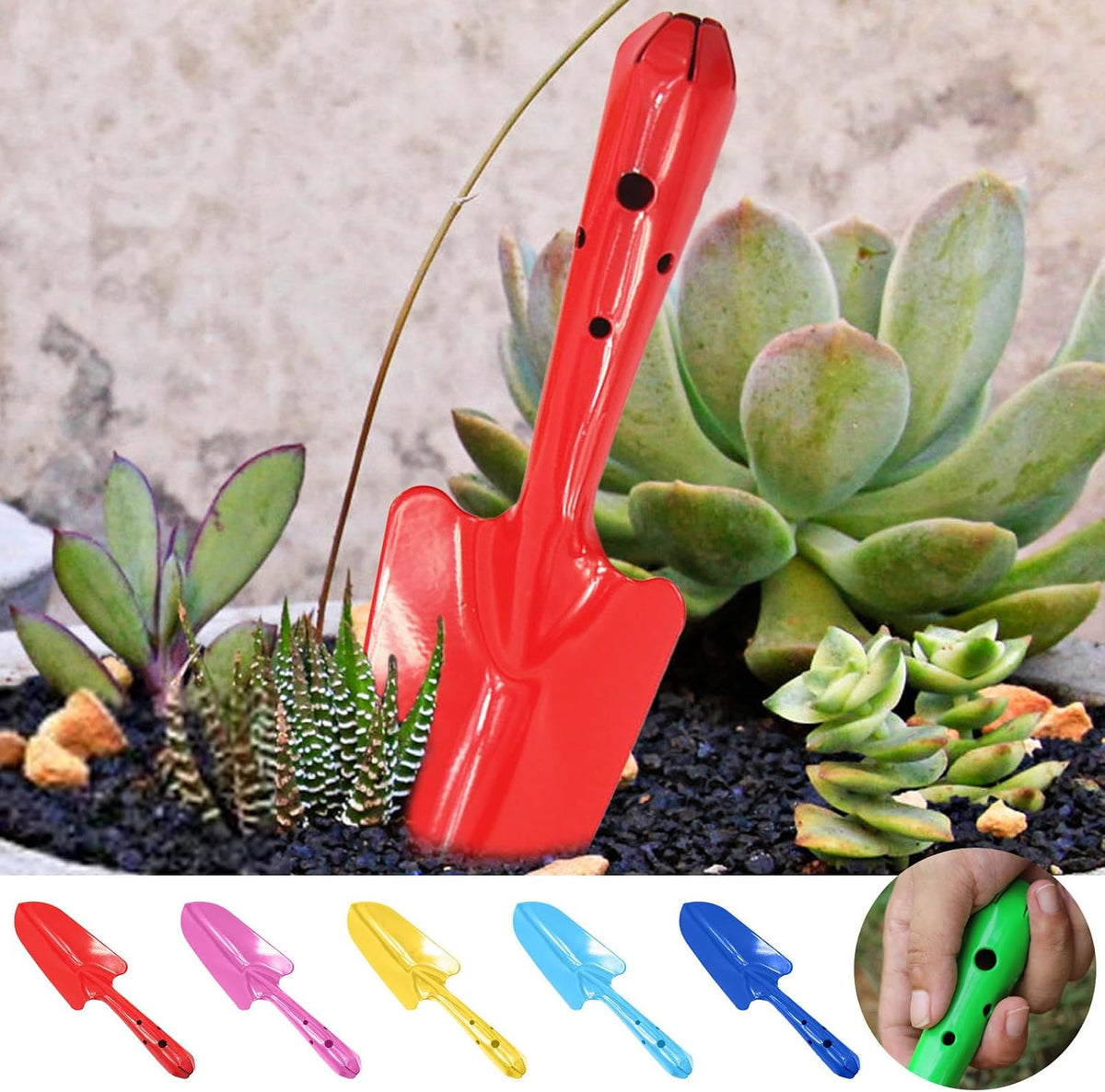 Trowel Garden Tool, Heavy Duty Strong Small Mini Shovel with Ergonomic Handle,Metal Durable Rust Resistant Trowel Garden Tool for Soil Digging Transplanting Planting Camping Weeding Farm Outdoor
