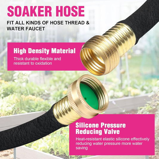 1/2 Inch 150 FT Round Soaker Hose for Garden and Lawn Irrigation