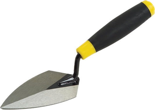 MD Building Pointing Trowel, Mortar Tool, Black/Yellow, 2-7/8in x 5-1/2in