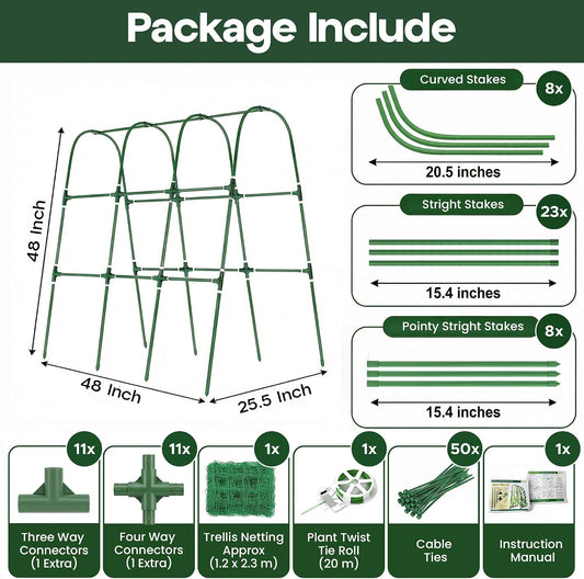 50x50 Cucumber Trellis for Raised Bed- A Frame Vegetable Garden Trellis