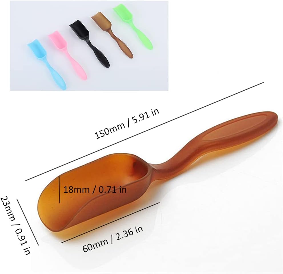 10Pcs Colorful Plastic Mini Gardening Shovel Spoons Soil Scoops (Brown)
