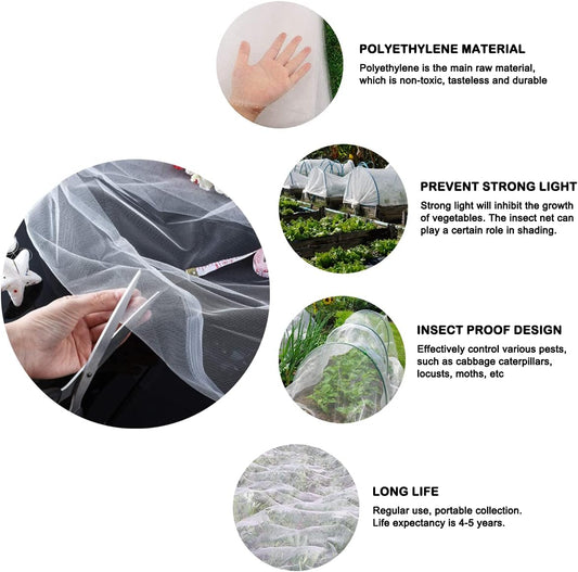 Garden Netting,Barrier Netting Plant Cover for Thicken Mosquito Garden Mesh Net Covers for Protect Plant Vegetable Fruits Flower(10x13 ft)