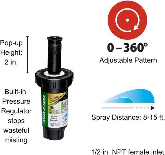 1802HV15PR PRS HE Professional Pop-Up, Full Circle, 8-15 Feet, 2"