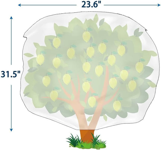 Plant Covers Freeze Protection, 4 Pack Frost Covers with Zipper Drawstring (23.6" x 31.5") Plant Protection Cover Bags for Outdoor Winter Frost Cold Weather Shrubs Trees Jacket Covers(Green)