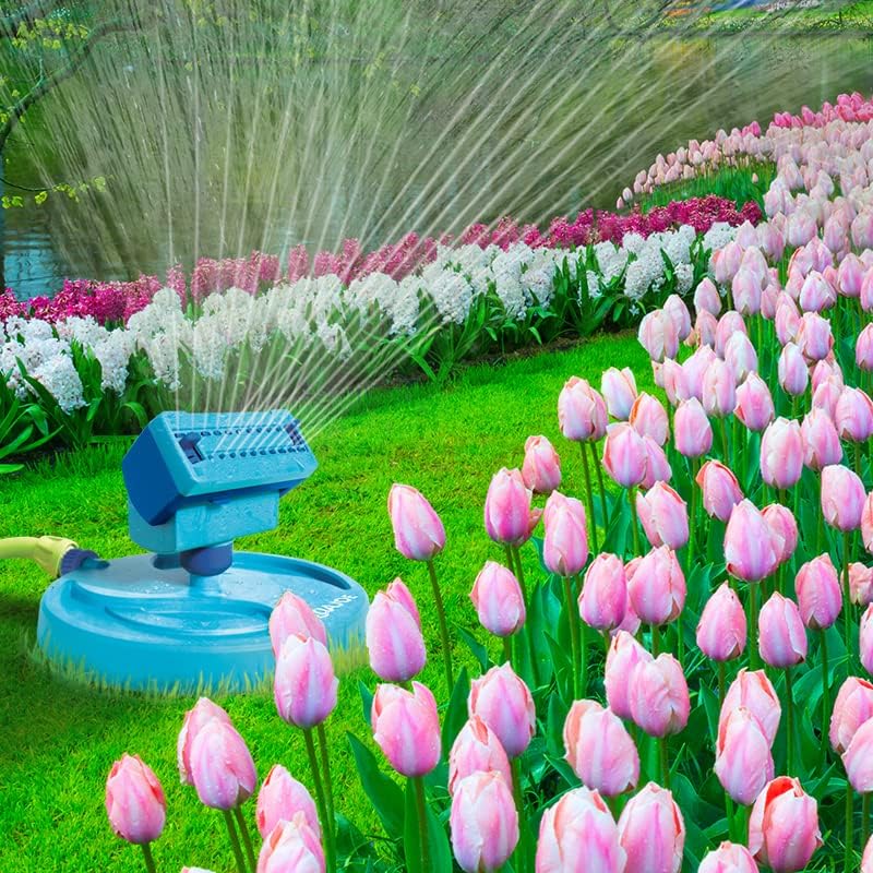 BDL-A0138-P2 20-Nozzle Mini Gear-Driven Oscillating Sprinkler on Sled Base, Customizable Coverage, 4,250 Sq. Ft. Max Coverage