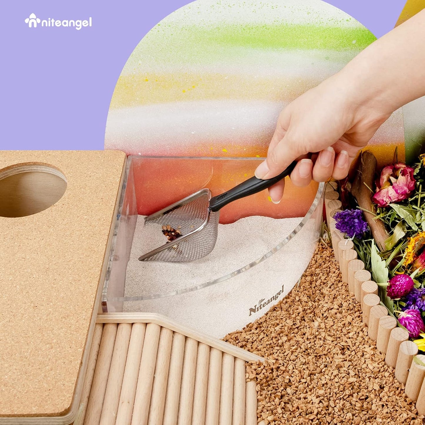 Hamster Sand Bath Scoop: Can Removes Clump Waste Keeps Clean Sand