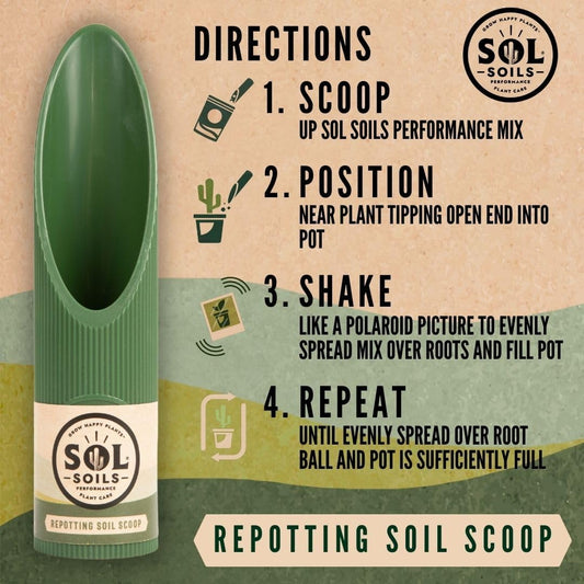 Granola Guy’s Scrumptious 8" Small Scoop for Transplanting, Potting, Repotting & Plant Care – Durable Gardening Tool for Soil, Sand, & More