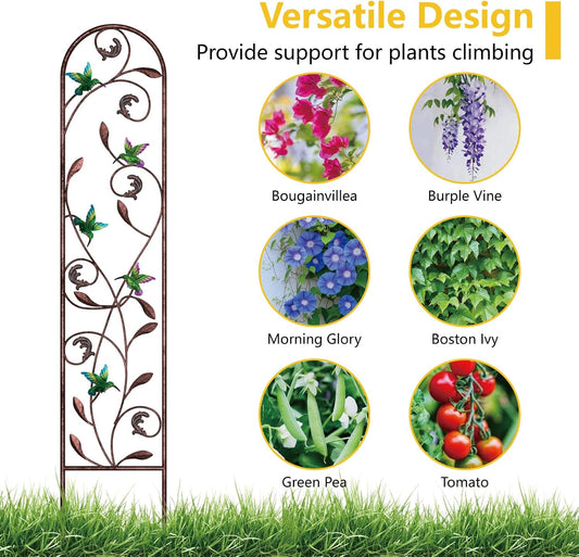 4-Pack Hummingbird Metal Garden Trellis for Climbing Plants