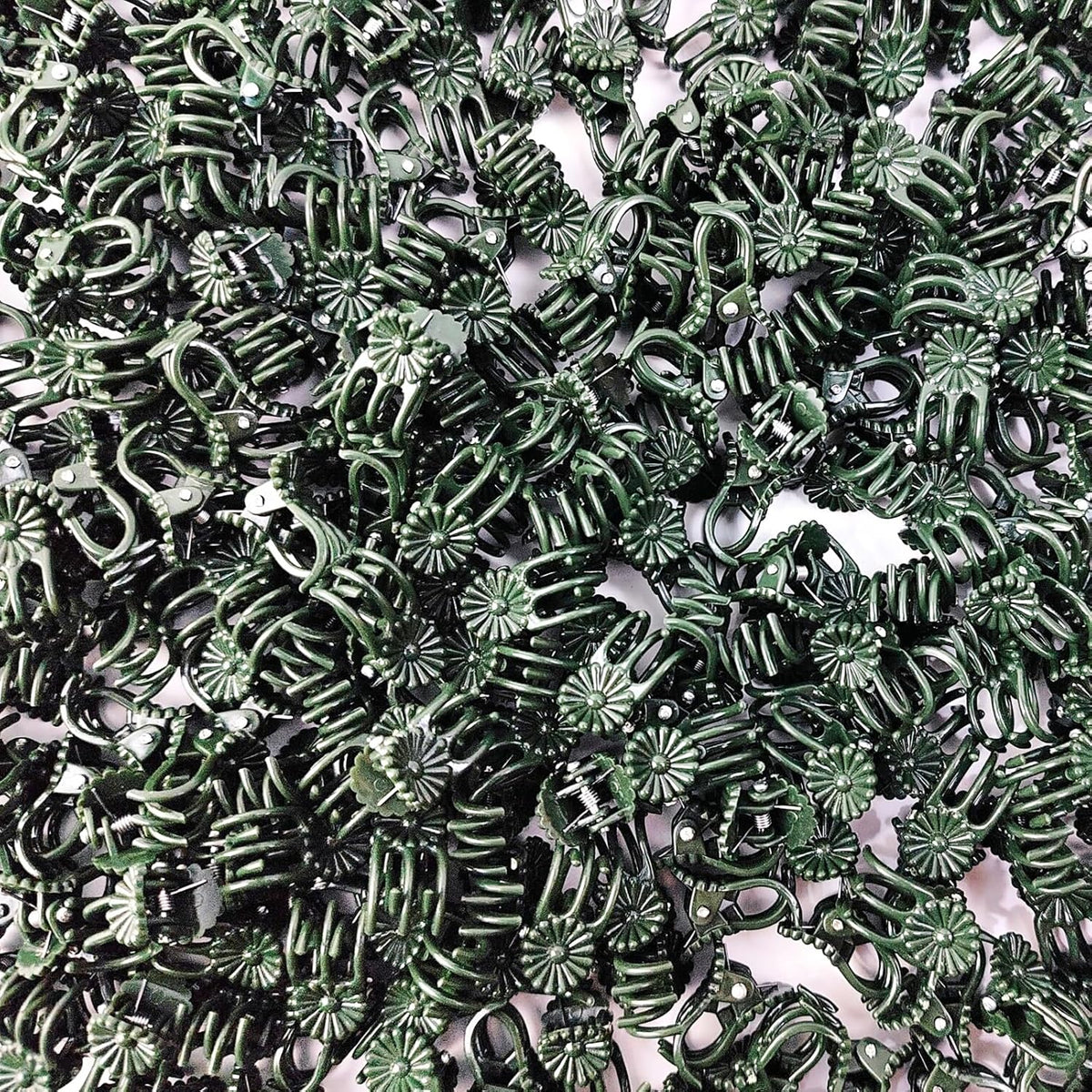 200PCS Plant Clips, Orchid Clips Plant Orchid Support Clips Flower and Vine Clips for Supporting Stems Vines Grow Upright Dark Green