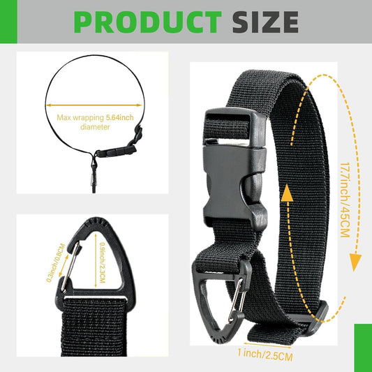Heavy Duty Extension Cord Organizer 6 Pack Black 17" Adjustable Storage Straps with Triangle Hooks for Garage Workshop & Tool Storage Ideal for Men's Gadgets and Cable Management