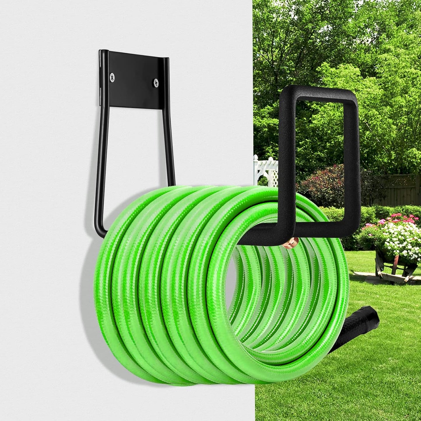 Hose Hanger, Heavy Duty Metal Hose Holder Wall Mount, Hook for Garden Hose/Expandable Hose/Hose Reel/Water Hose/Pocket Hose/Flexable Hose/Magic Hose 100 Ft