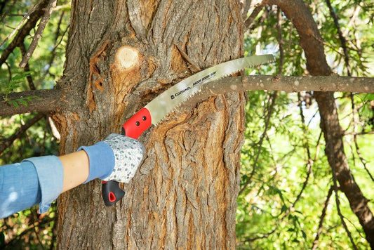 14-Inch RazorTOOTH Pruning Saw | Tree Saw Designed for Single-Hand Use | Curved Blade Hand Saw | Cuts Branches Up to 8" in Diameter | RS 7395, Red/Black