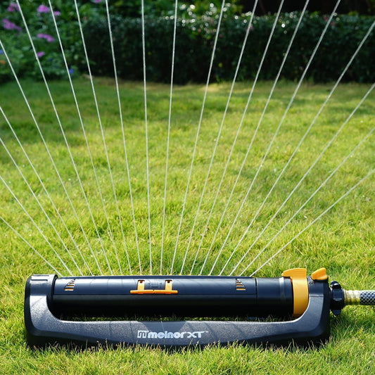 XT Oscillating Sprinkler, 4500 Sq Ft: Flow, Width & Range Adjust