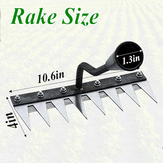 Weed Puller Tool - Upgrade Iron Weeding Rake, 2026 New Iron Rake for Gardening and Weeding, 8 Teeth Manual Weeder Remover Too, Detachable Garden Weeder Tool for Dethatching Lawn Loosening