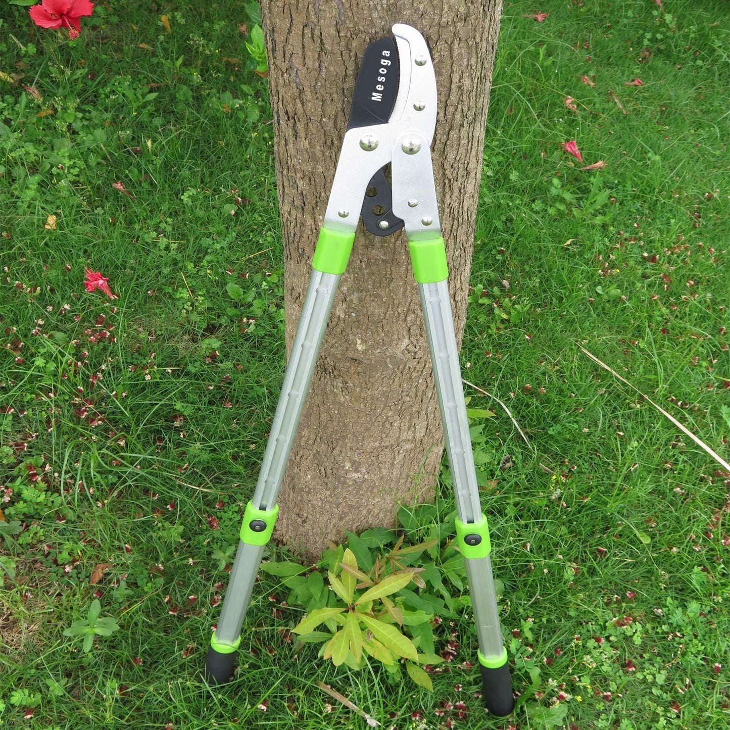Bypass Lopper with Extendable, Anvil Lopper Heavy Duty, Tree Trimmer Telescopic 26-41 Inch, Garden Pruner 5 Sections Handle Adjustment, Branch Cutter with 2 Inch Cut Capacity