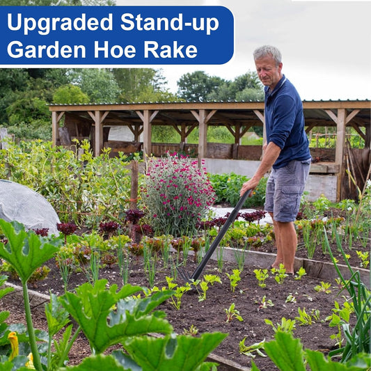 Weed Puller, Small Handheld Garden Weeding Hoe with 45.5" Long Handle, Multifunction Digging & Cultivating Weed Remover Tool for Garden, Lawn, Yard, Flower Bed, Patio & Small Farm