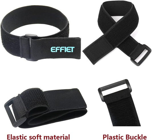 3 Packs Elastic Hook and Loop Cinch Straps for Car Visor Glasses Holder, Adjustable Storage Strap Extension Cord Wrap Magic Securing Organizer for Camping Gear, Yoga Mat, Knee Pad Strap