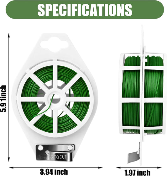984FT Total (2 Rolls, 492FT Each) Garden Twist Ties with Cutter, Plant Ties for Tomatoes & Vines, Reusable Garden Ties for Gardening, Cable Management & Home Organization