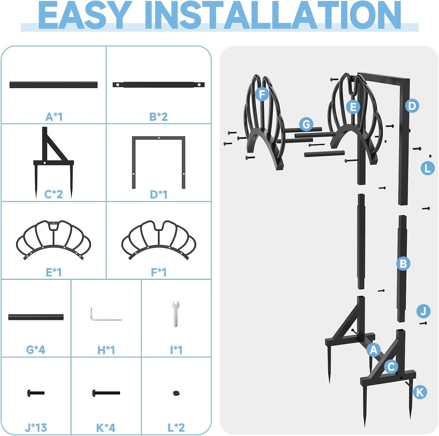Garden Water Hose Holder for Outside Hose Stand Hanger Rack Freestanding