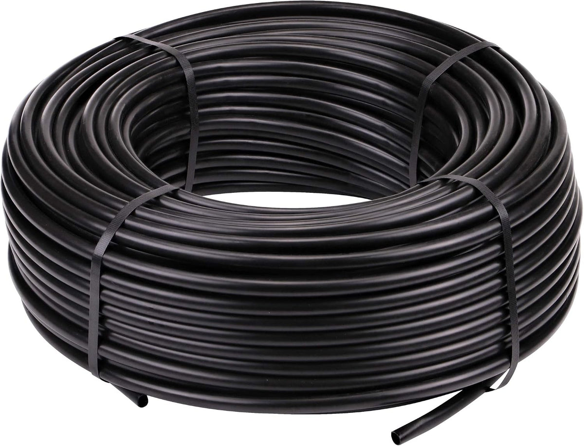 052020P 1/2-Inch Drip Irrigation Water Supply Tubing, For Garden Irrigation Drippers, Emitters, and Systems, Black Polyethylene