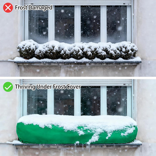 Plant Covers Freeze Protection, 2 Pack Frost Covers Cloth with Drawstring (39.3" x 17.7" x 15.7") Plant Protection Cover Bags Frost Blankets for Outdoor Winter Cold Weather Shrubs Trees