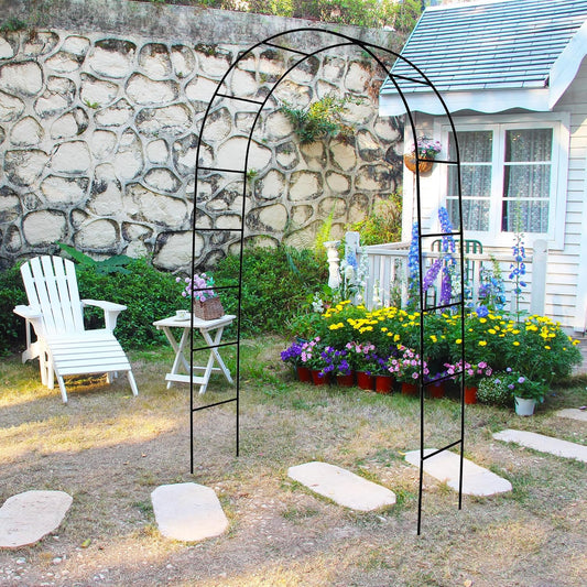 7.9 Ft H x 4.6 Ft W Metal Pergola Arbor,Assemble Freely 2 Sizes,for Various Climbing Plant Wedding Garden Arch Bridal Party Decoration Wide Arbor, 1 Pack
