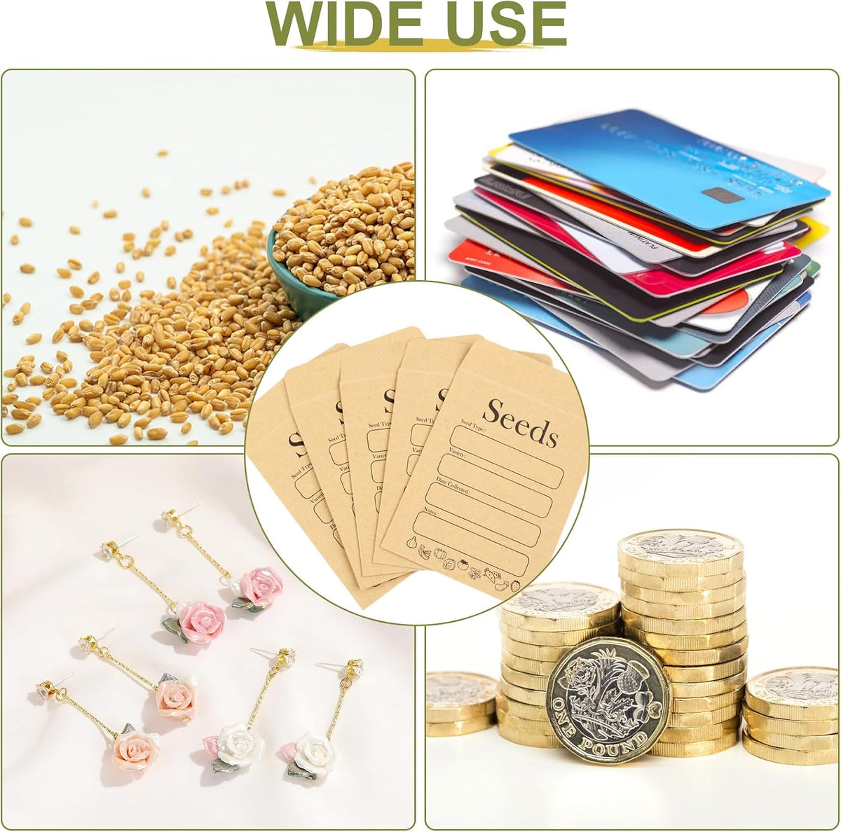 156 PCS Seed Envelopes 3.15”x 4.72”, Seed Packets Envelopes Kraft Seeds Saving Envelope, Self Sealing Seeds Storage Mini Envelope for Flower Vegetable