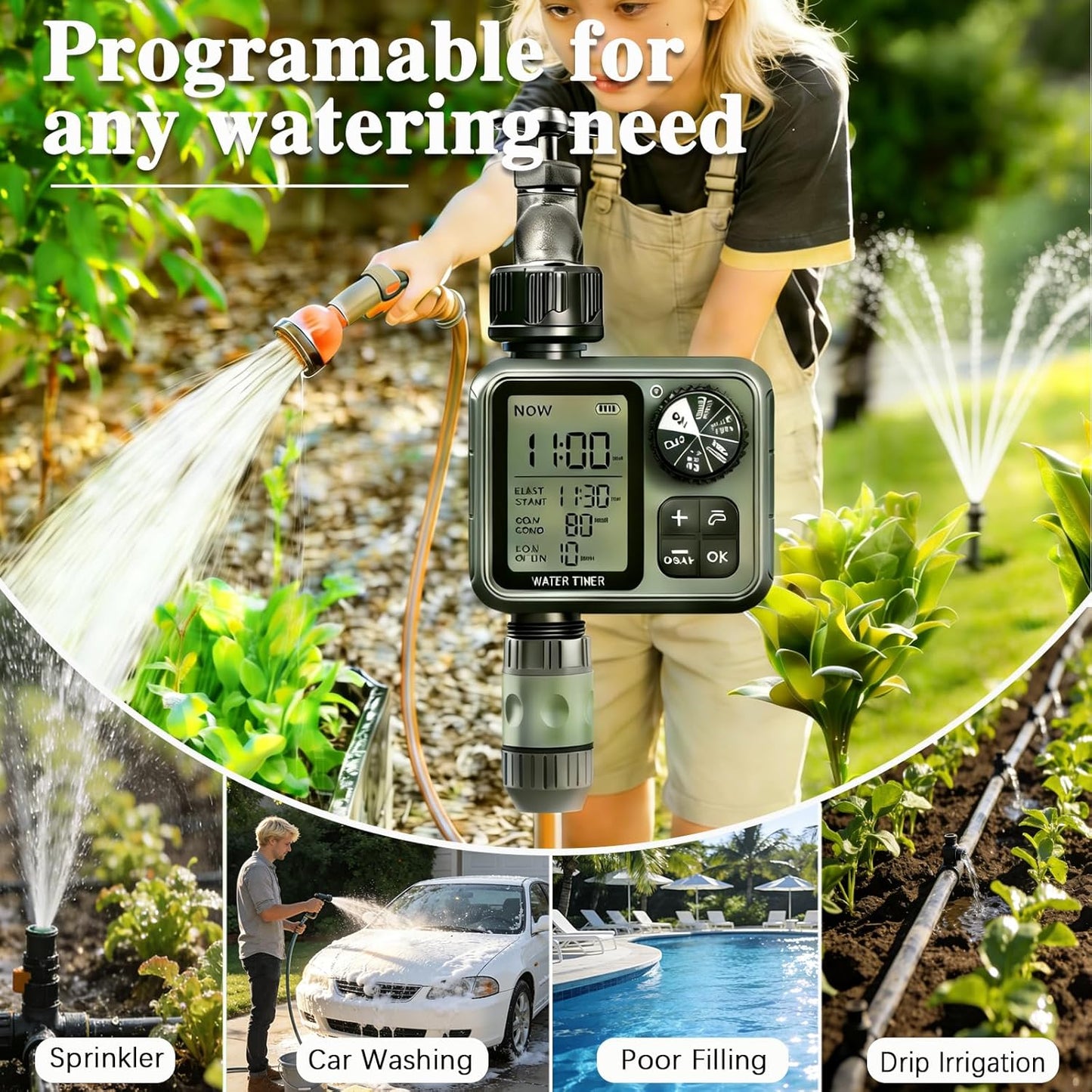 Digital Pogrammable Hose Timers with Rain Delay/Manual/Automatic