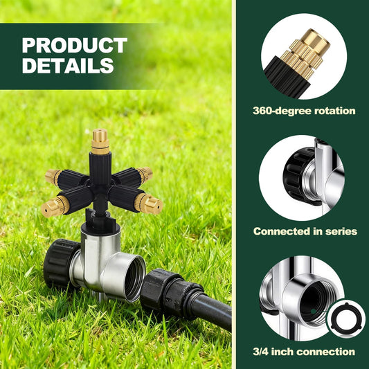 2 Pack Sprinklers for Yard Small Area,Metal Flower Bed Sprinkler