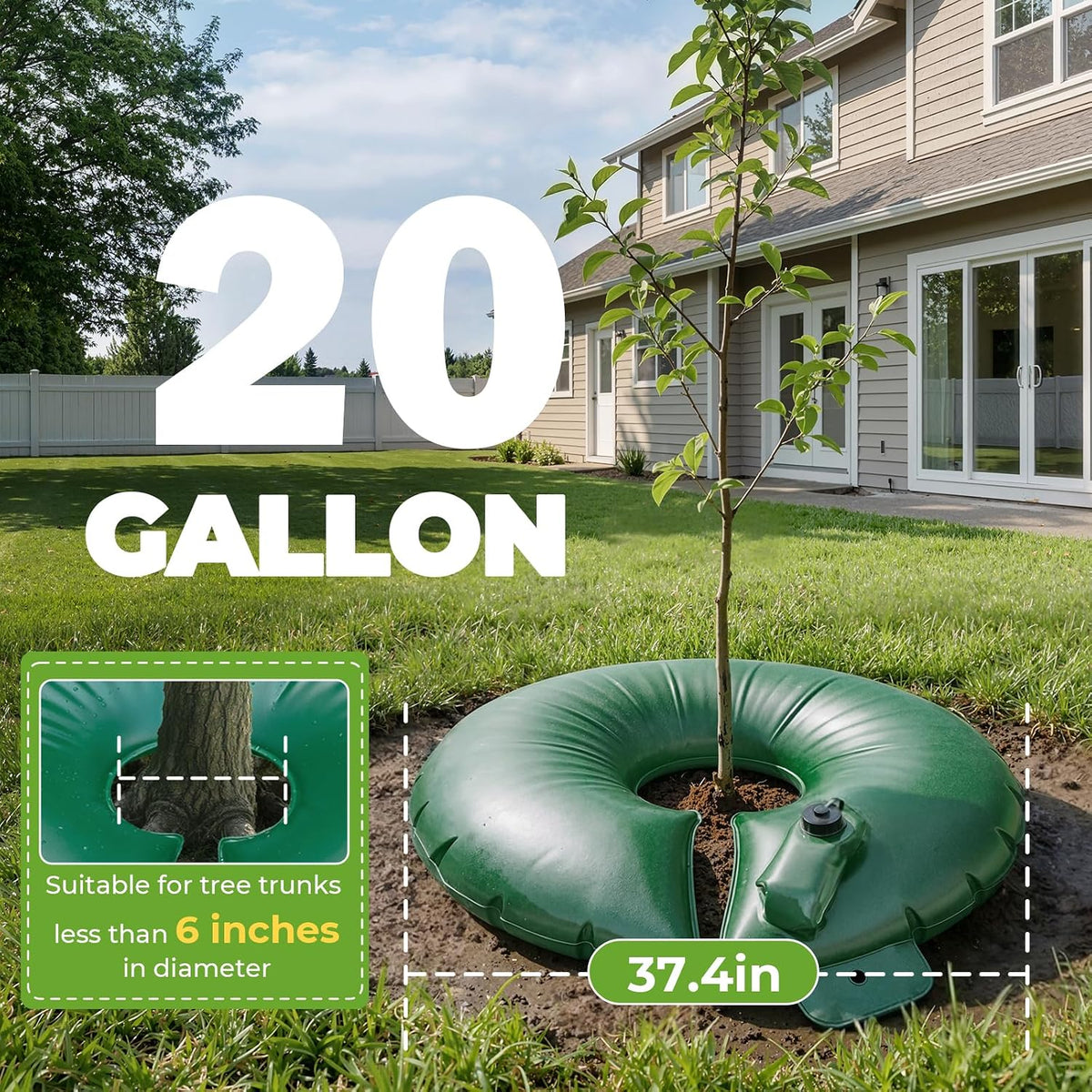 15 Gallon Slow Release Tree Watering Bags, 2 Pack