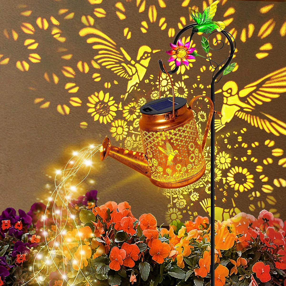 Solar Watering Can with Lights, Birthday Gifts for Mom Women Mother's Day, Outdoor Garden Decor Sunflower Solar Garden Lights for Outdoor Pathway Yard Lawn Patio, Waterproof Gardening Decorations