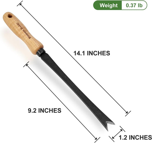 Professional Stainless Steel Dandelion Weeding Tool with Wooden Handle, Garden Root Remover for Lawn and Garden Maintenance