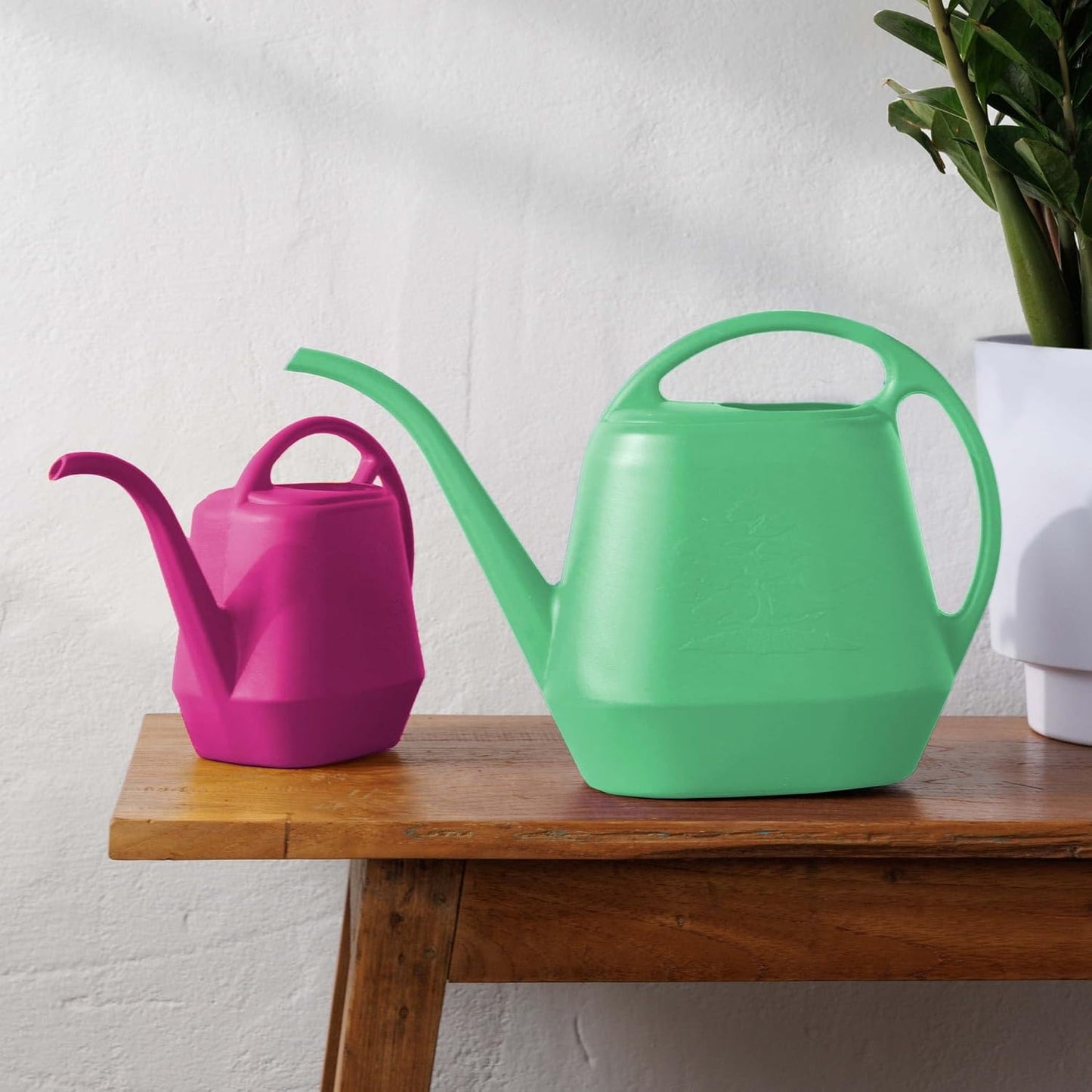 Aqua Rite 56 Fl Oz (.44 Gallon) Fuchsia Resin Watering Can for Indoor or Outdoor Use, Made in USA